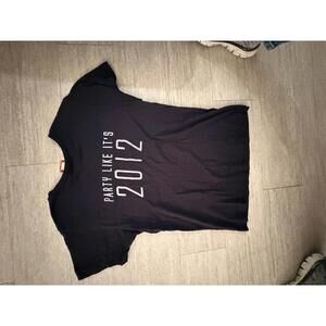 BustedTees Party Like It's 2012 Black T-Shirt Small